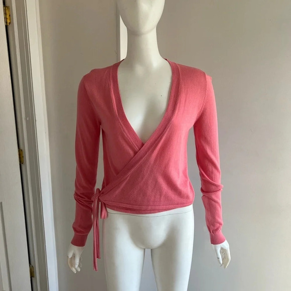 Revolve Lovers + Friends Sweater Womens Sz Small Pink Wrap Cardigan Long Sleeve - Picture 2 of 8